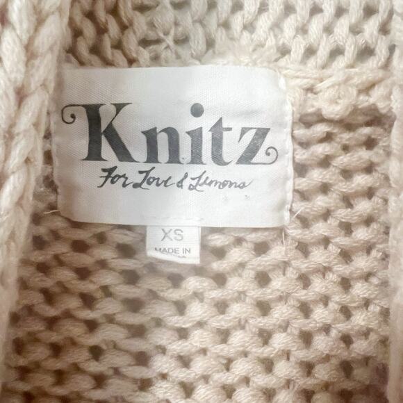 FOR LOVE & LEMONS KNITZ Denver Knit Cardigan in Peach and Rust size XS‎ - Picture 5 of 7